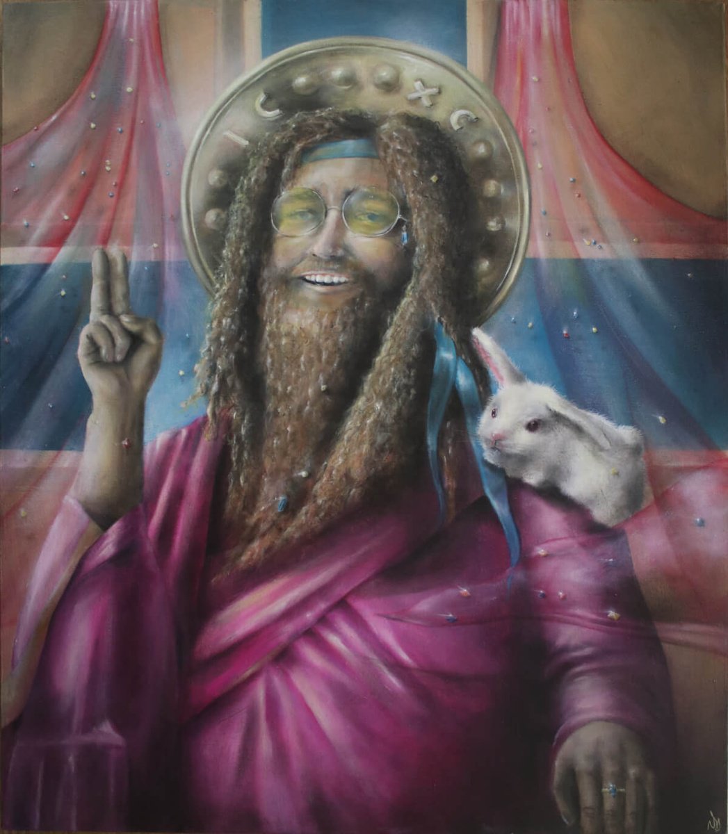 Surrealistic Portrait Oil Painting By Vanessa T Stefanova, 22 X 26", Jesus, Original Artwork