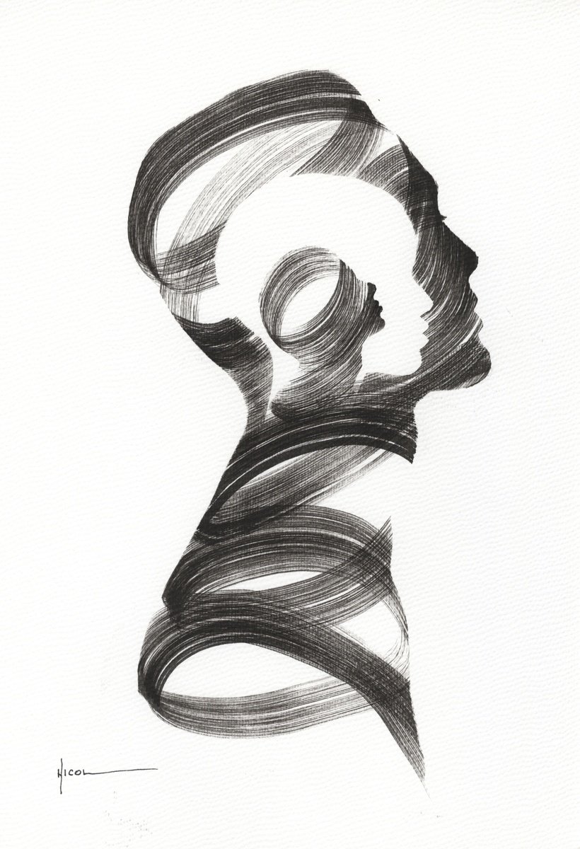 Expressive Ink Drawing , The Memory Inside By Nicol Vacaru, 11 X 15, Artwork For Sale On Artfinder
