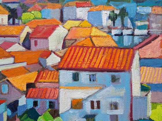 View of the rooftops of Jelsa