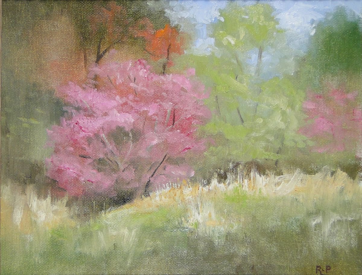 Impressionistic Landscape Oil Painting By Rick Paller, 13 X 11", Spring In The Meadow, Original Artwork