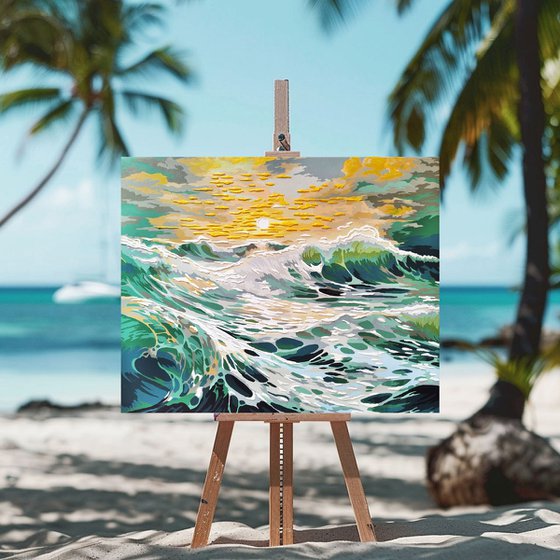 Turquoise emerald waves