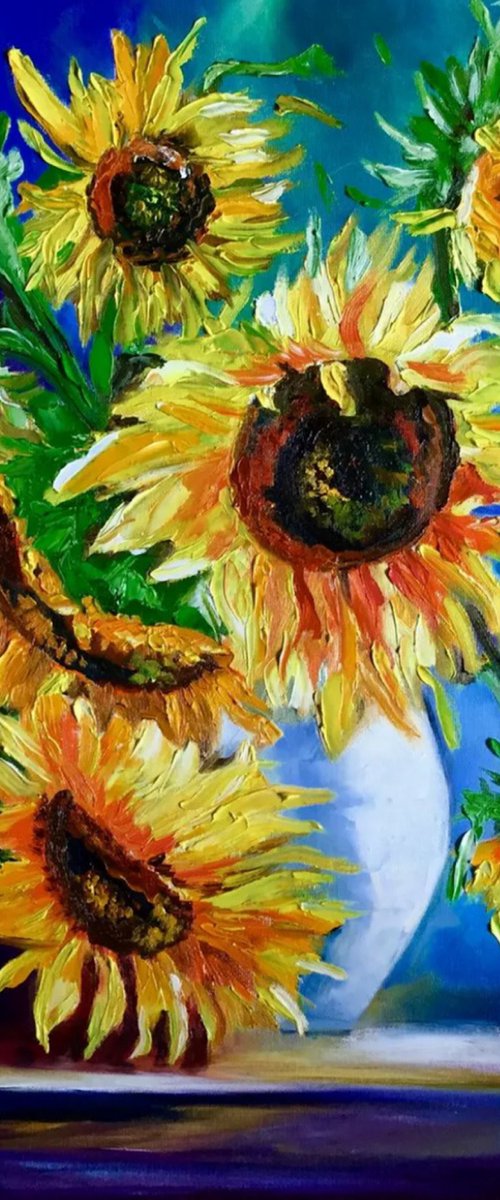 BOUQUET OF SUNFLOWERS by Olga Koval
