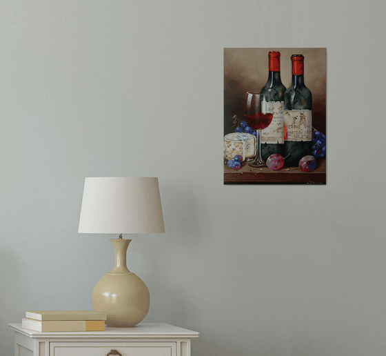 Bottle of Wine Painting