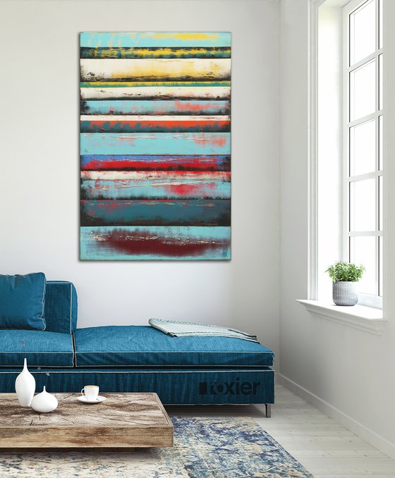 Abstract Modern Painting - Vertical Panels - 80x120cm - Ronald Hunter - 16O