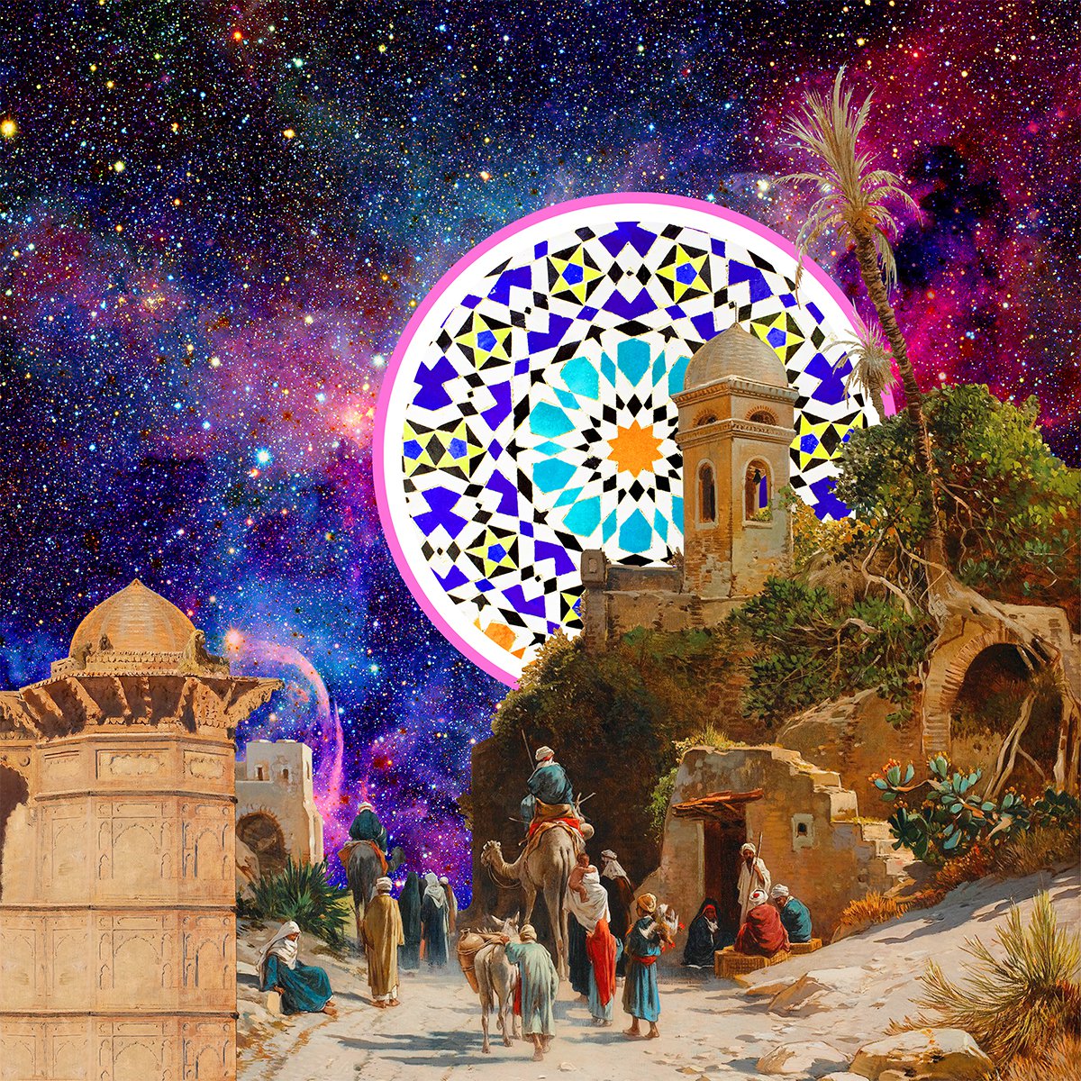 Cityscapes Giclee Print By Mo Awwad, 17 X 17", Orientalist 1, Original Artwork