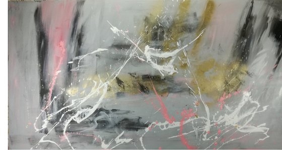 large abstract painting size- 150x80 cm (59,3"x31,50x1,6") title b301