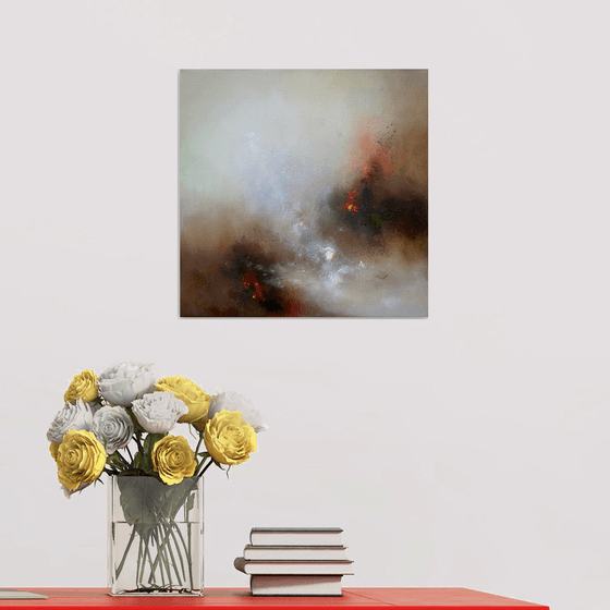 "Stream and berries" 35x35 cm by Elena Troyanskaya