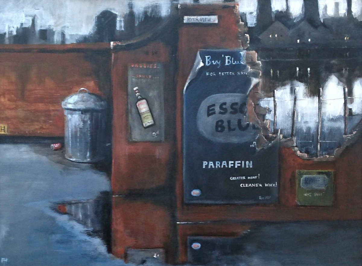 Impressionistic Cityscapes Oil Painting By Alan Harris, 16 X 12, Along The Grand Surrey Canal, Original Artwork