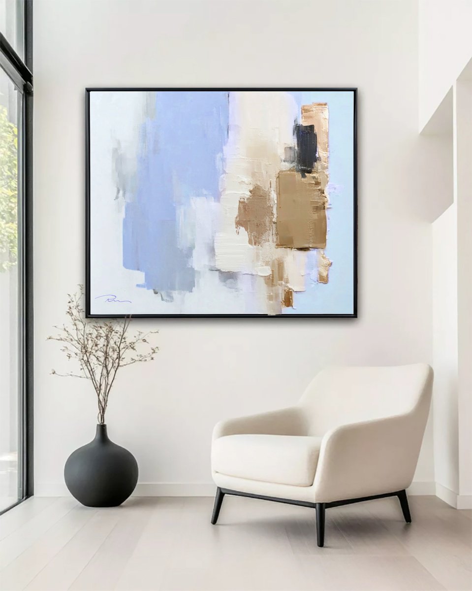 Pastel Blue Spring Morning In In A Gold Glow By Indie Ru, 81 X 57, Artwork For Sale On Artfinder