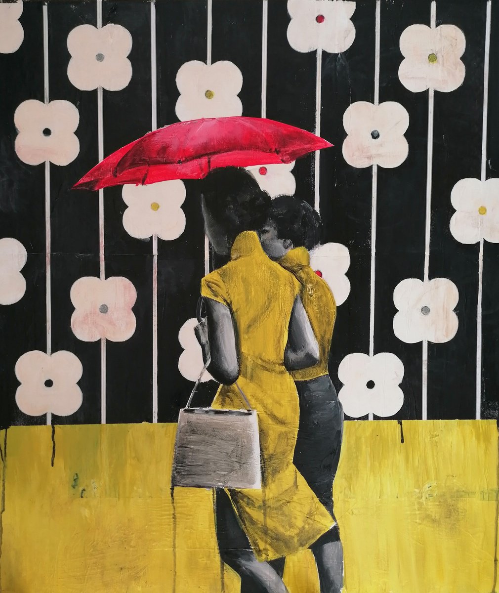 RED UMBRELLA Acrylic painting by Chiara Napolitano Artfinder