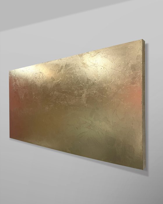Eternal Wisdom - 152 x 76 cm - metallic gold paint on canvas