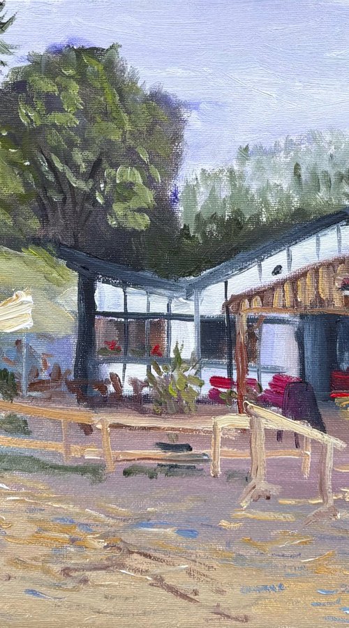 Cafe by the hill. PleinAir by Dmitry Fedorov