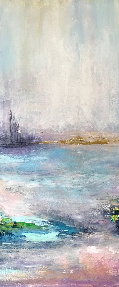 Impressionistic water lilies by Henrieta Angel