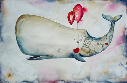 Hipster Whale by Evgenia Smirnova