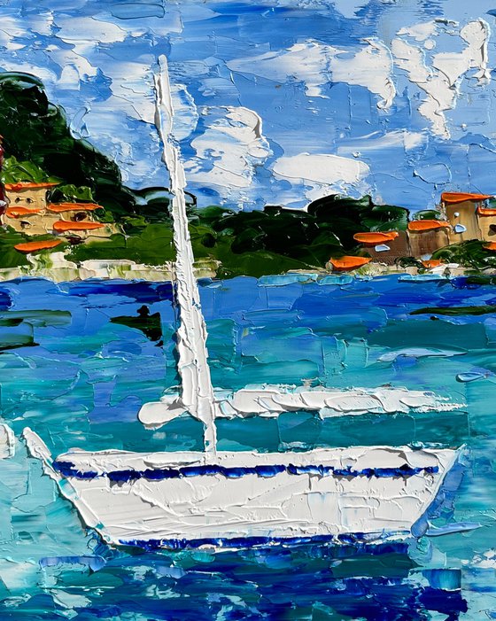 Amalfi Sailboat Painting