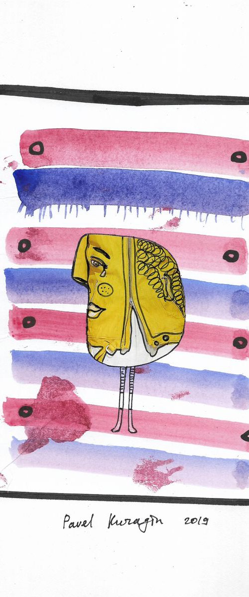 Yellow surreal head by Pavel Kuragin