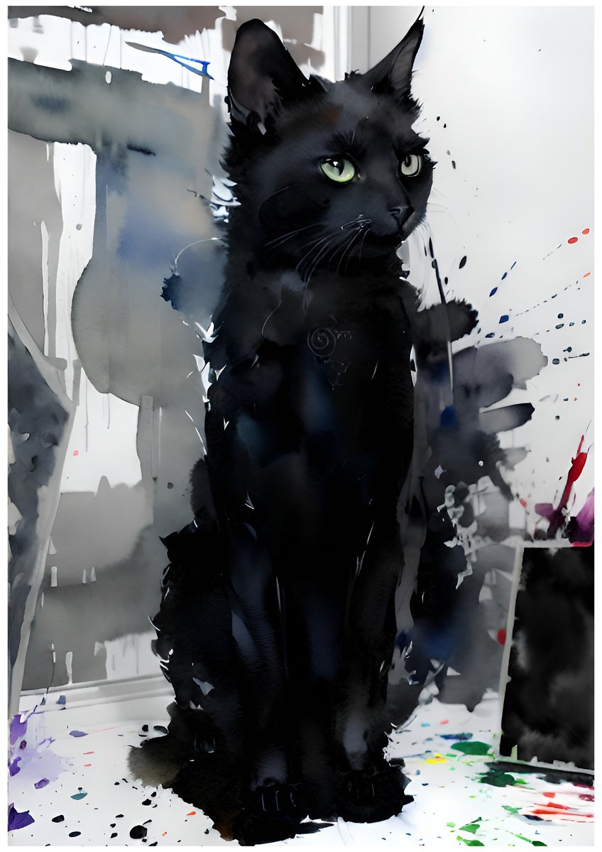 Rocky the Magic Black Cat by Misty Lady - M. Nierobisz