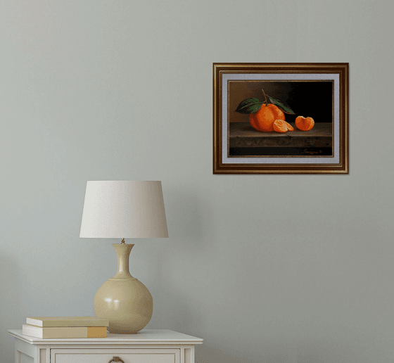 Mandarins (27x34cm, oil on panel)