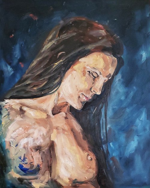 "Self Reflections" - Portrait - Female - Nude by Katrina Case