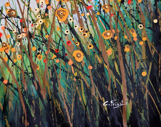 "Early Spring"#2 - Large original abstract floral landscape