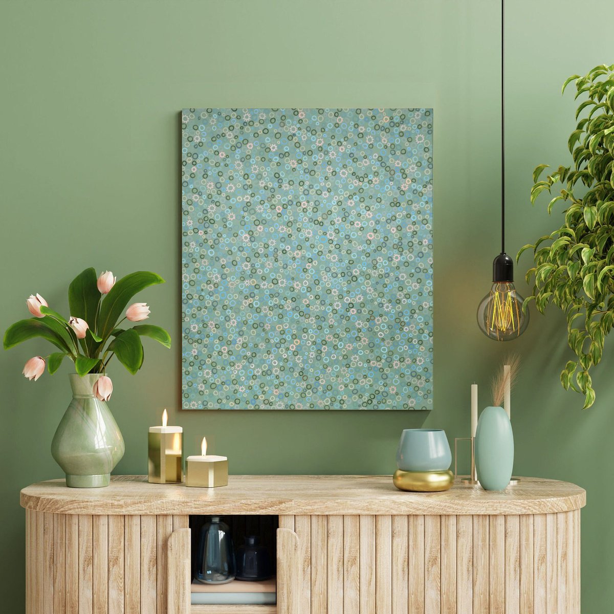 Abstract Landscape Acrylic Painting By Jennifer Bell, 20 X 24, Flowering Gum, Original Artwork