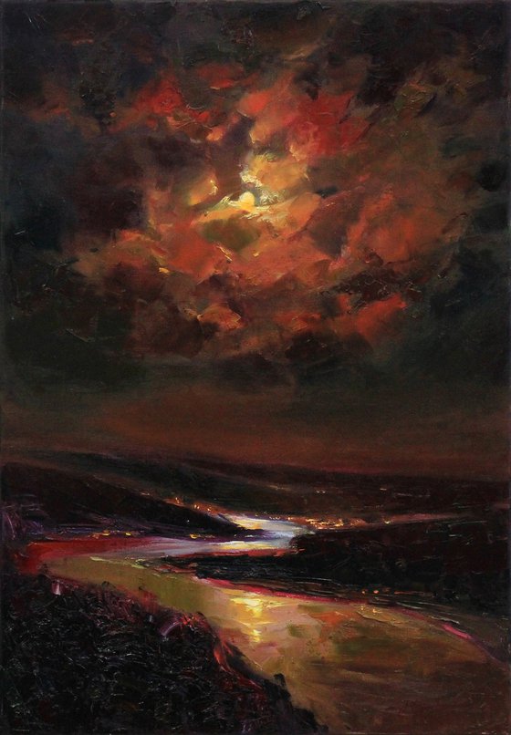 "Moon over the river"