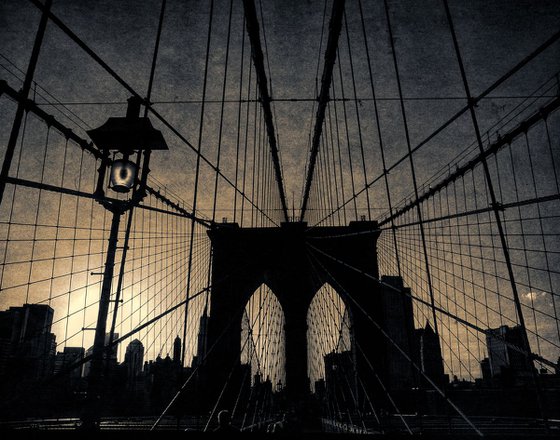 Brooklyn Bridge - New York ( Vintage Print )