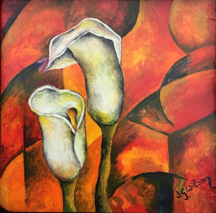 Calla Lilies N 3 Oil Painting By Jg Wilson Artfinder