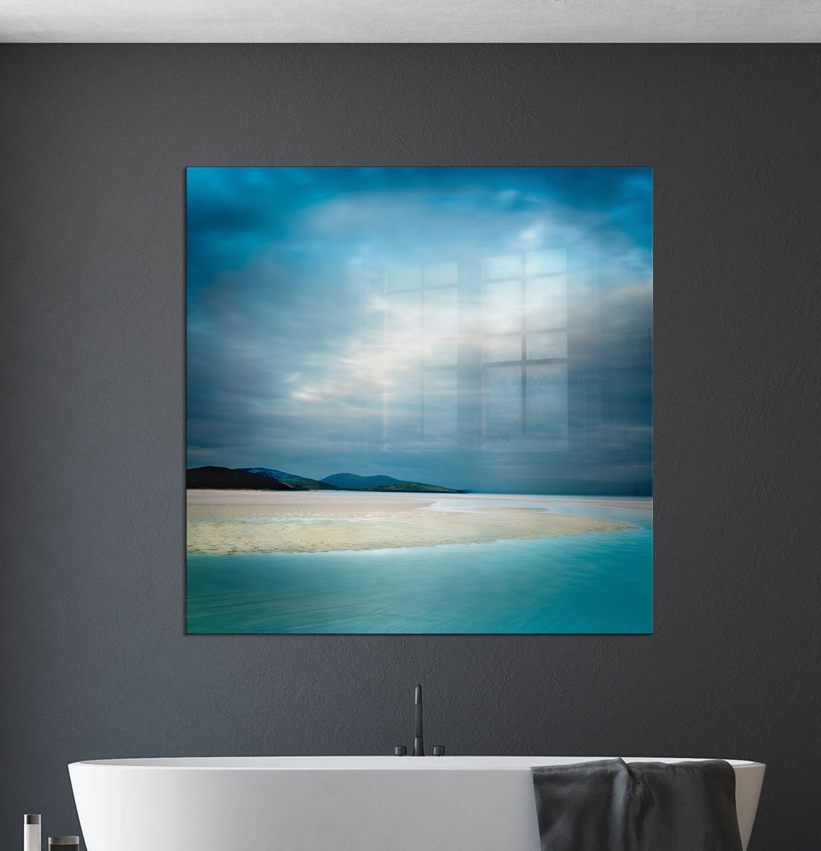 Impressionistic Landscape Photograph By Lynne Douglas, 40 X 40", Colours Of The Sea, Original Artwork