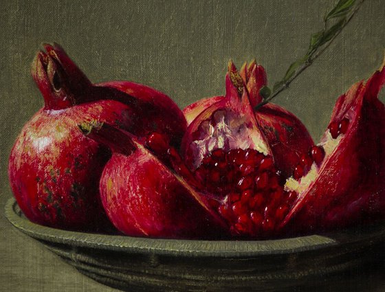 Pomegranates, 40 x 50 cm, oil on canvas, 2018