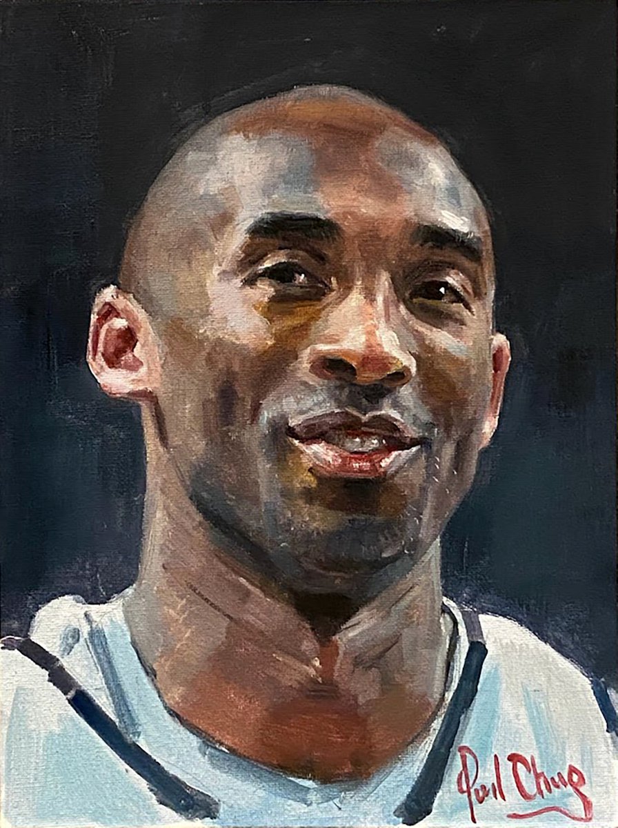 Kobe Bryant Portrait Oil painting by Paul Cheng | Artfinder