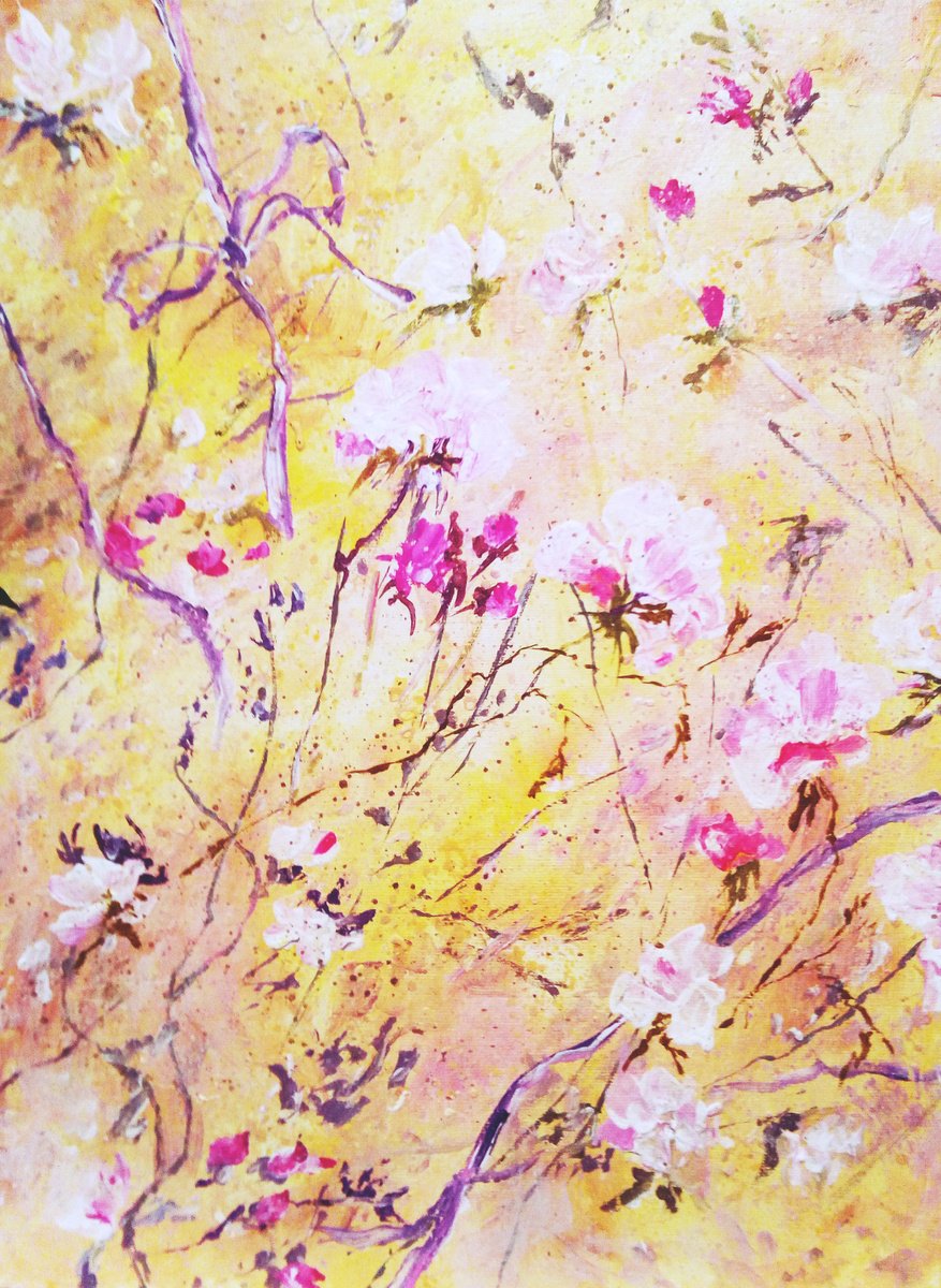 Impressionistic Botanical Oil Painting By Tetiana Pchelnykova, 12 X 16", Vintage With Pink Flowers, Original Artwork