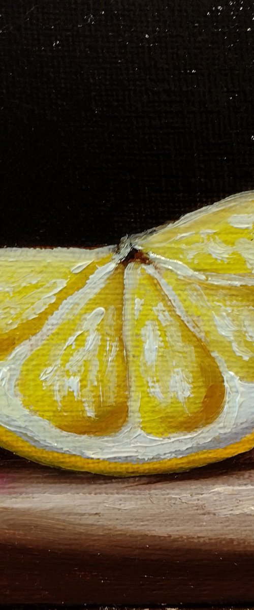 Little lemon slice #4 still life by Jane Palmer Art