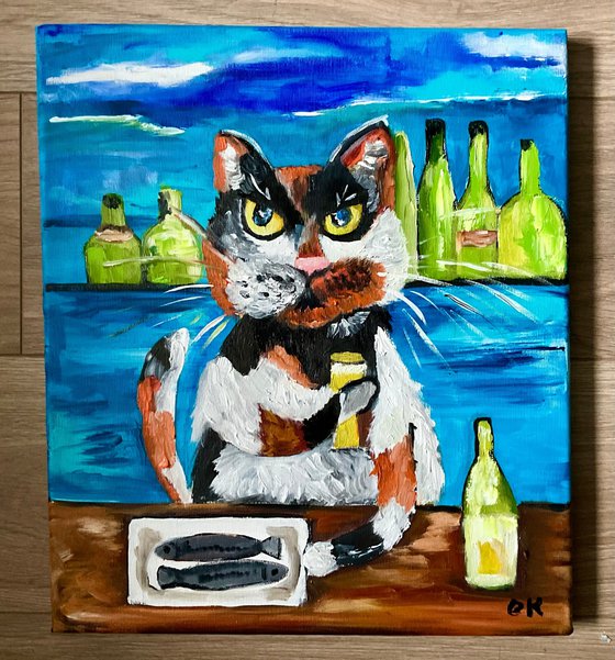 Lucky cat, herring and beer, brings positive emotions in your life.