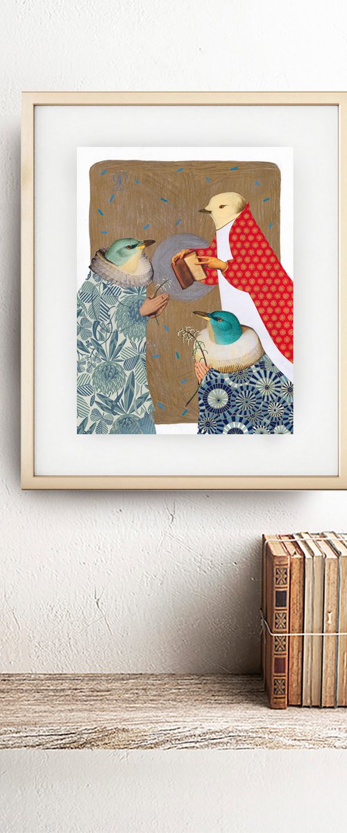 Feathery Fauna #3 - Exchanging Gifts by Ayna Paisley