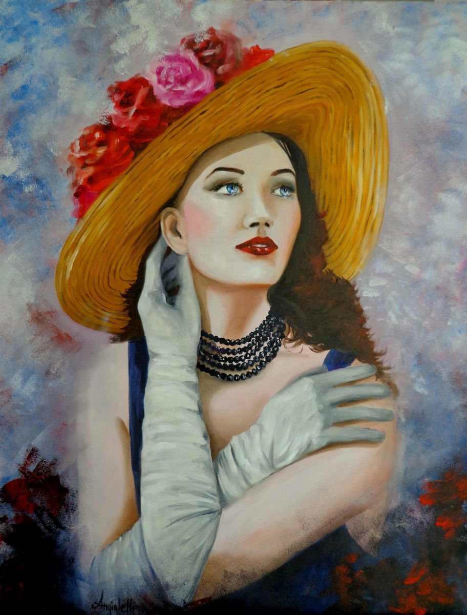 Photorealistic Portrait Oil Painting By Anna Rita Angiolelli, 20 X 24, Style, Original Artwork