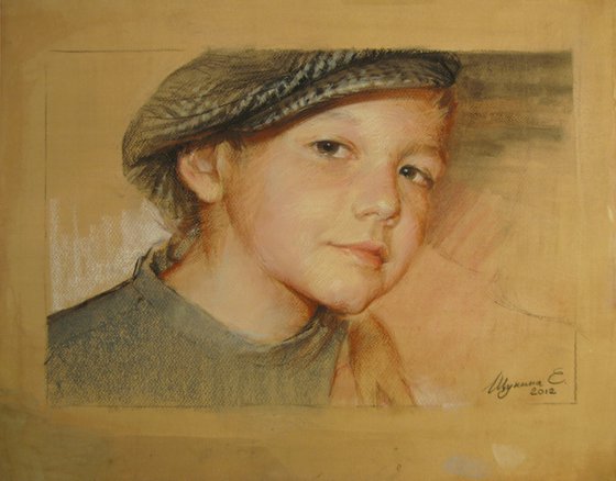 Artistic pastel portrait.