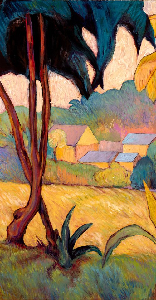 Golden palms above the village by Suren Ter-Avakian