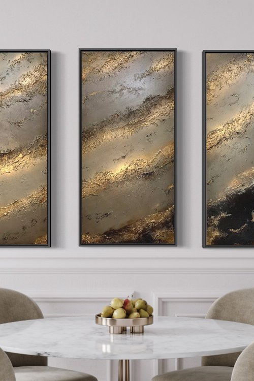 Sandstorm (Triptych) XL 150cm by Sarah Berger