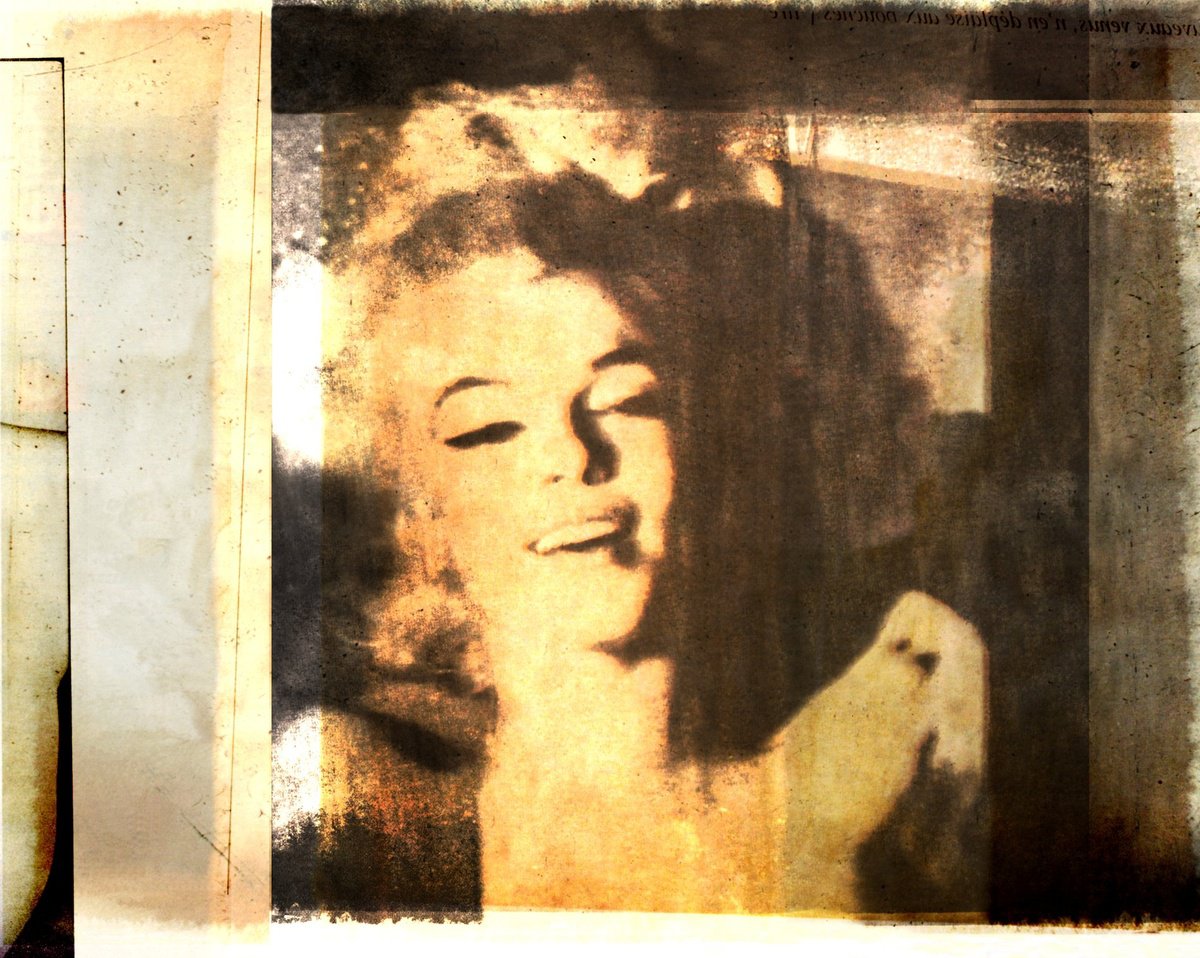 Urban And Pop Portrait Giclee Print By Philippe Berthier, 30 X 24", Marylin......., Original Artwork