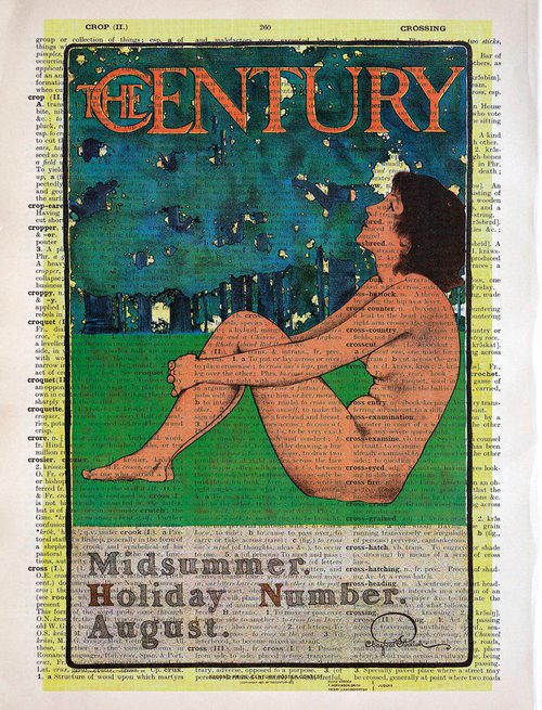 The Century - Collage Art Print on Large Real English Dictionary Vintage Book Page by Jakub DK - JAKUB D KRZEWNIAK