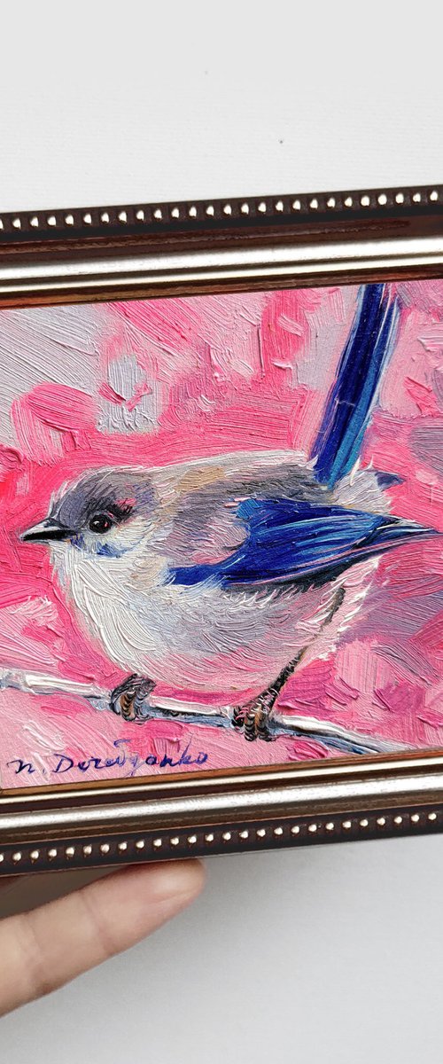 Fairy-wren bird by Nataly Derevyanko