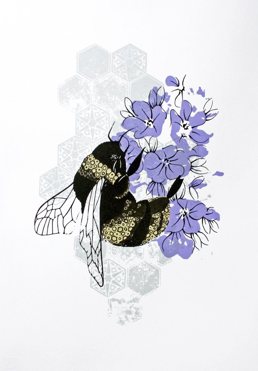 Illustrative Animal Screenprint By Kath Edwards, 14 X 20", Late Summer, Original Artwork