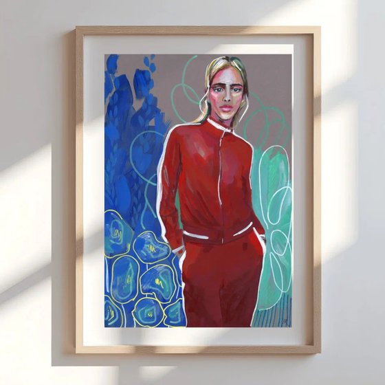 Red Woman Portrait