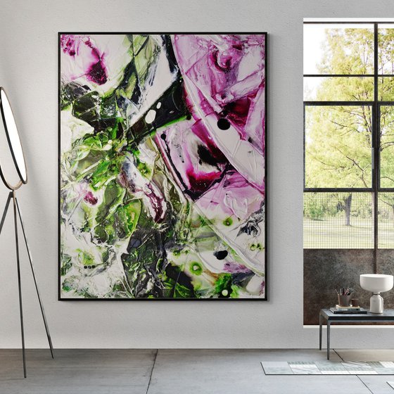 Seeded Violet 140cm x 180cm Textured Abstract Art