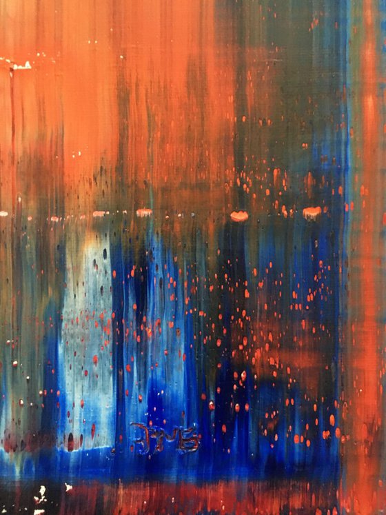 "Firewater" - FREE USA SHIPPING - Original PMS Abstract Oil Painting On Canvas - 16" x 20"