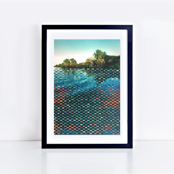 river shimmer - photographic weaving with recycled paper