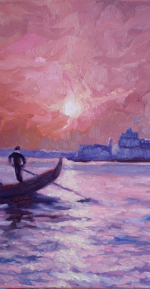 Romantic Sunset in Venice by Juri Semjonov