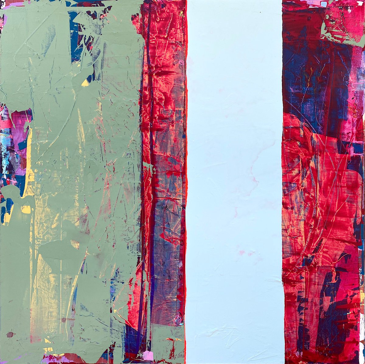 Abstract Acrylic Painting By Jason Forcier, 48 X 48, Tipsy Roller, Original Artwork