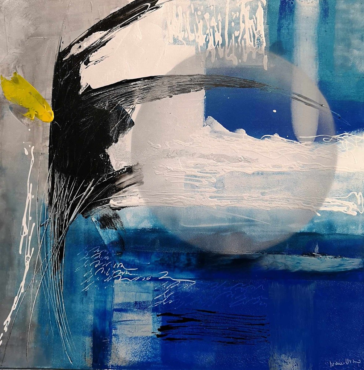 Abstract Acrylic Painting By Ivana Urso, 20 X 20, Suspended Visions I, Original Artwork